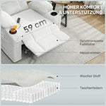 Fauteuil relax électrique, fauteuil inclinable, port USB, repose-pieds, porte-gobelets, 94 x 90 x 105 cm, crème