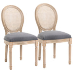 Lot de 2 chaises de Salle à Manger - Chaise de Salon médaillon Style Louis XVI - Bois Massif sculpté, patiné