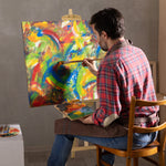 Künstler-Staffelei auf Beinen, Maße 51,5 L x 71,5 B x 134,5 H cm, höhenverstellbare Neigung bis 90°, Kiefernholz