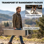 Lot de 2 Rampes de Chargement Pliantes avec Poignées et Surface Antidérapante, Charge Max. 400 kg, 180 x 25,5 cm, Argent