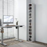 Estantería para CD y DVD con 12 compartimentos, capacidad máx. 204 CD, 21 x 20 x 175 cm, blanco