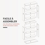 Rangements pour CD et DVD avec 8 compartiments et 6 étagères réglables, capacité max. 360 CD/185 DVD et Blu-ray, gris