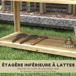 Jardinière sur pieds avec séparateur amovible, étagère, Inserts d'irrigation, feutre de drainage 115L x 46l x 75H cm