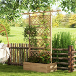 Jardinière avec treillis bac à fleurs pour plantes grimpantes, légumes, fleurs - en effet bois naturel