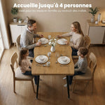 Tavolo da pranzo per 4 persone, 110 x 70 x 75 cm, tavolo da cucina rettangolare, piano spesso effetto legno, rovere