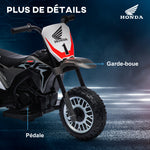 Moto cross éléctrique pour enfant licence Honda CRF450RL 3 roues batterie 6V enfants 18-36 mois gris