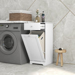 Meuble de salle de bain avec panier à linge, meuble de rangement avec tiroir - 40L x 38l x 90,5H cm - blanc
