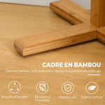 Portemanteau en bambou, portant à vêtements avec 8 patères, pour couloir, chambre, buanderie, bois naturel