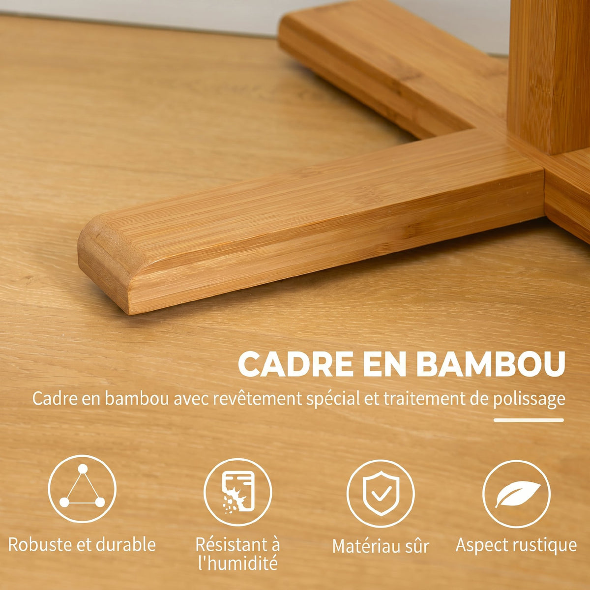Portemanteau en bambou, portant à vêtements avec 8 patères, pour couloir, chambre, buanderie, bois naturel
