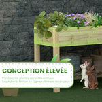 Jardinière surélevée avec Étagère de Rangement en Bois, Carré Potager sur Pied surélevé, 113 x 56 x 84 cm, vert