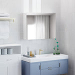 Armoire murale salle de bain avec miroir, 80 x 15 x 60 cm, meuble salle de bain, armoire de toilette avec double portes et étagères réglables, blanc