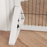 Barrière de sécurité pour chien barrière de protection à 2 panneaux largeur réglable 101-181 cm en bois acier blanc