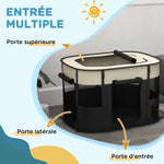 Parc enclos pliable pour chien chat petits animaux en tissu Oxford avec rangement 94 x 74 x 60 cm blanc crème et noir