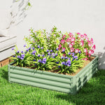 Carré potager de jardin potager surélevé, acier galvanisé, résistant à la rouille 120x120x30cm, vert clair