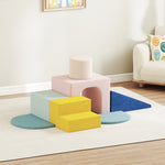 Parcours motricité bébé jouet d'escalade modulable 8 pièces housse lavable en velours 51 x 40 x 40 cm multicolore