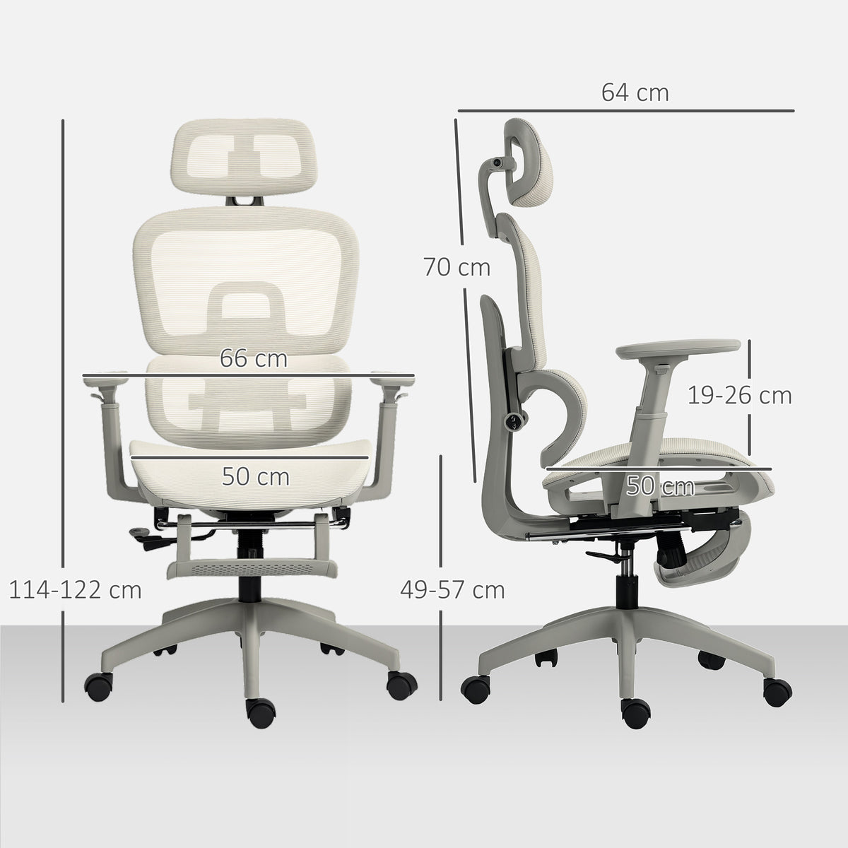 Chaise de bureau ergonomique en maille, fauteuil de bureau inclinable, accoudoirs 3D, appui-tête réglable, beige