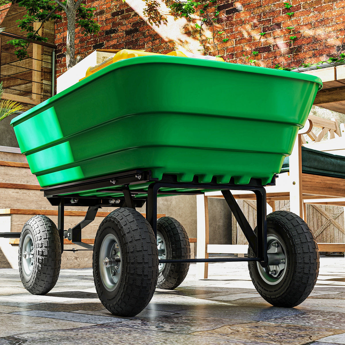 Set mit 4 Ersatz-Luftreifen mit 16-mm-Loch für Gartenwagen, Schubkarre und Sackkarre