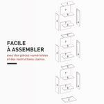Rangements pour CD et DVD 9 compartiments et 6 étagères réglables capacité max. 260 CD/120 DVD 33 x 24 x 140 cm blanc