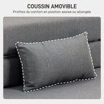Fauteuil convertible 1 place fauteuil lit pliant, coussin inclus, pour invités, salon, petit espace, charge 120 kg, gris