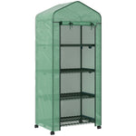 Serre de jardin balcon étagère serre 4 niveaux 69L x 50l x 165H cm acier époxy bâche amovible PE haute densité vert