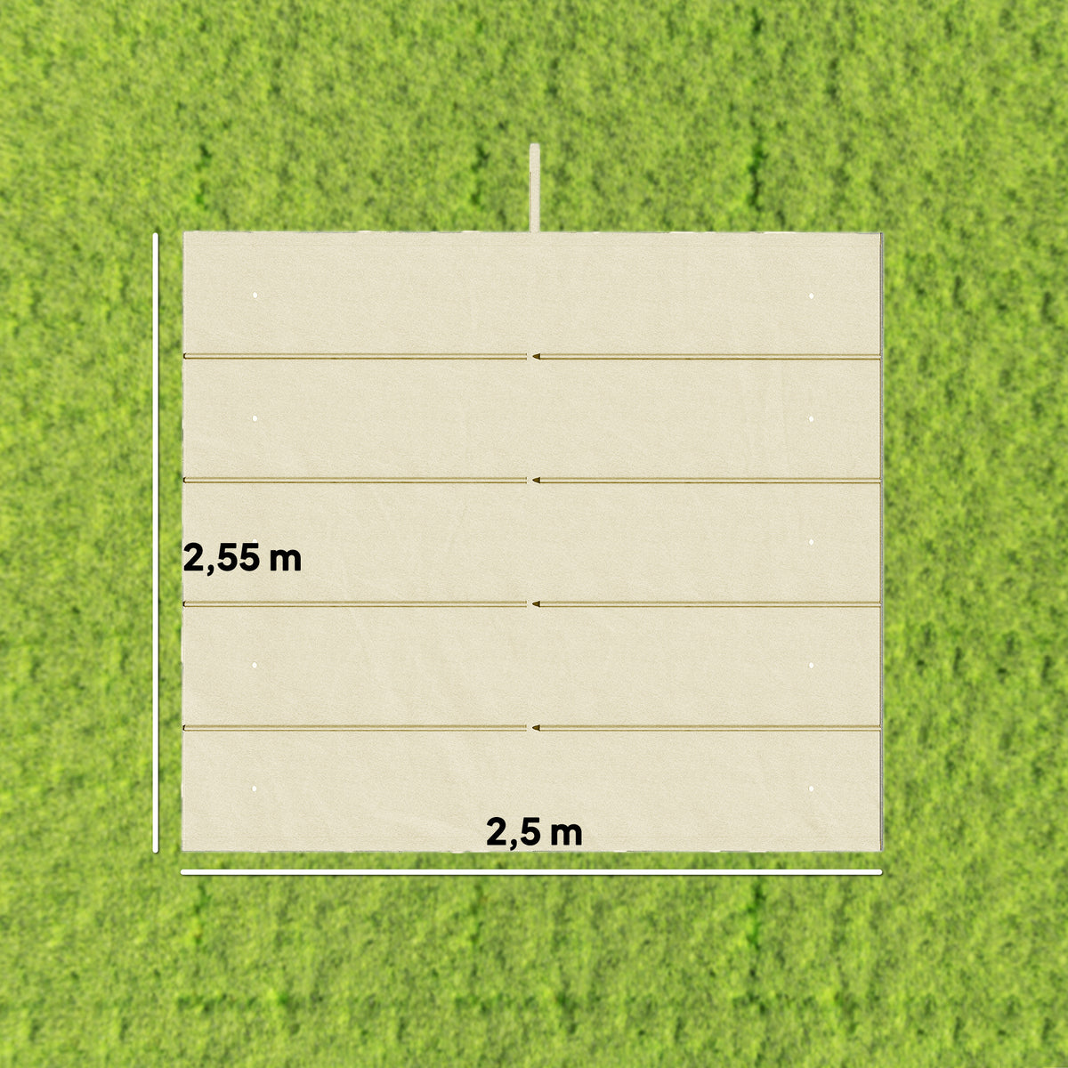 Toile de toit pour pergola tonnelle rétractable de 3 x 3 m - toile uniquement 250 x 255 cm crème
