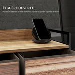 Commode Meuble de Rangement 5 tiroirs en Tissu 98 x 29 x 63 cm structure en acier noir
