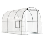 Serre de Jardin Tunnel 6 m² 3L x 2l x 2H m châssis Tubulaire renforcé Porte zippée 2 fenêtres enroulables - transparent