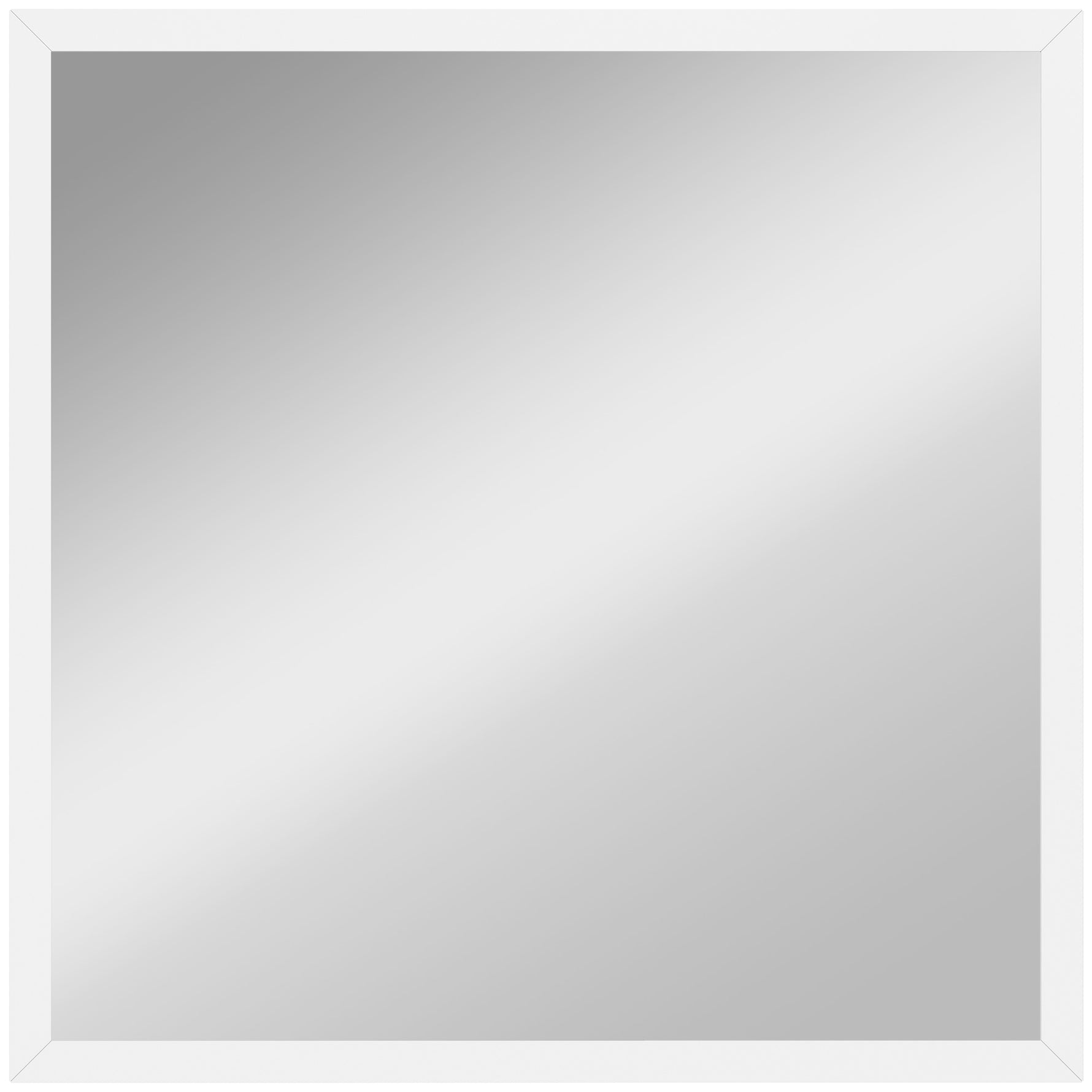 Miroir mural carré 50 x 50 cm, cadre en bois blanc, idéal pour la salle de bain, salon ou chambre