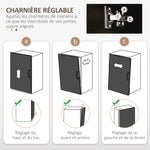 Mobile da cucina multi-ripiano, 4 ante, 3 cassetti, mensola + ampio piano d'appoggio, 89L x 39,5P x 168A cm, nero