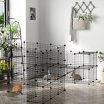 Cage parc clôture pour animaux domestiques enclos pour petits animaux modulable 2 niveaux 72 panneaux bords arrondis