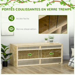 Terrarium en bois OSB pour reptiles avec porte coulissante en verre - 120 x 50 x 50 cm naturel