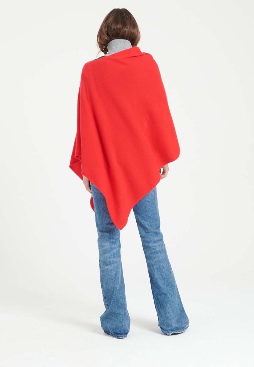 Poncho femme en cachemire rouge - LILLY 9