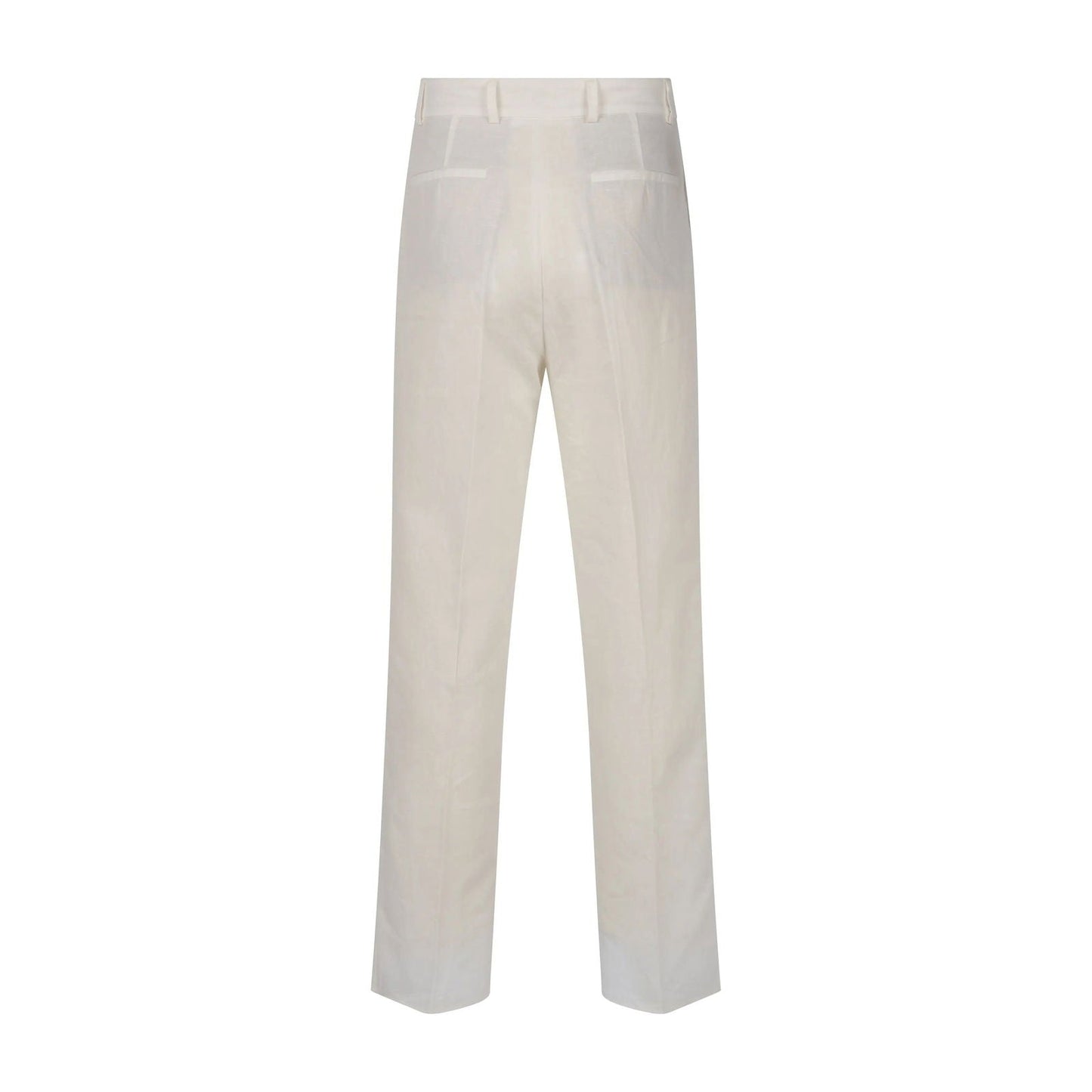 Linen White Pleated Pants-1