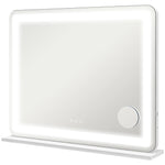 Miroir Lumineux LED intensité 3 modes d'éclairage, grossissement 10X,  port de charge USB, touche tactile - 80 x 62 cm
