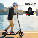 Trottinette électrique enfants 6-14 ans, écran LED, lumières RGB, pneus 6,5'', vitesse 10 km/h, démarrage au kick, noir