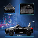 BMW M4 Elektroauto für Kinder 12V mit 2,4G Fernbedienung, Doppelmotor, Hupe, LED-Lichtern, Schwarz