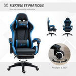 Sedia gaming poltrona da gaming ergonomica con schienale reclinabile a 135° e supporto lombare, 65 x 65 x 121-129 cm nero