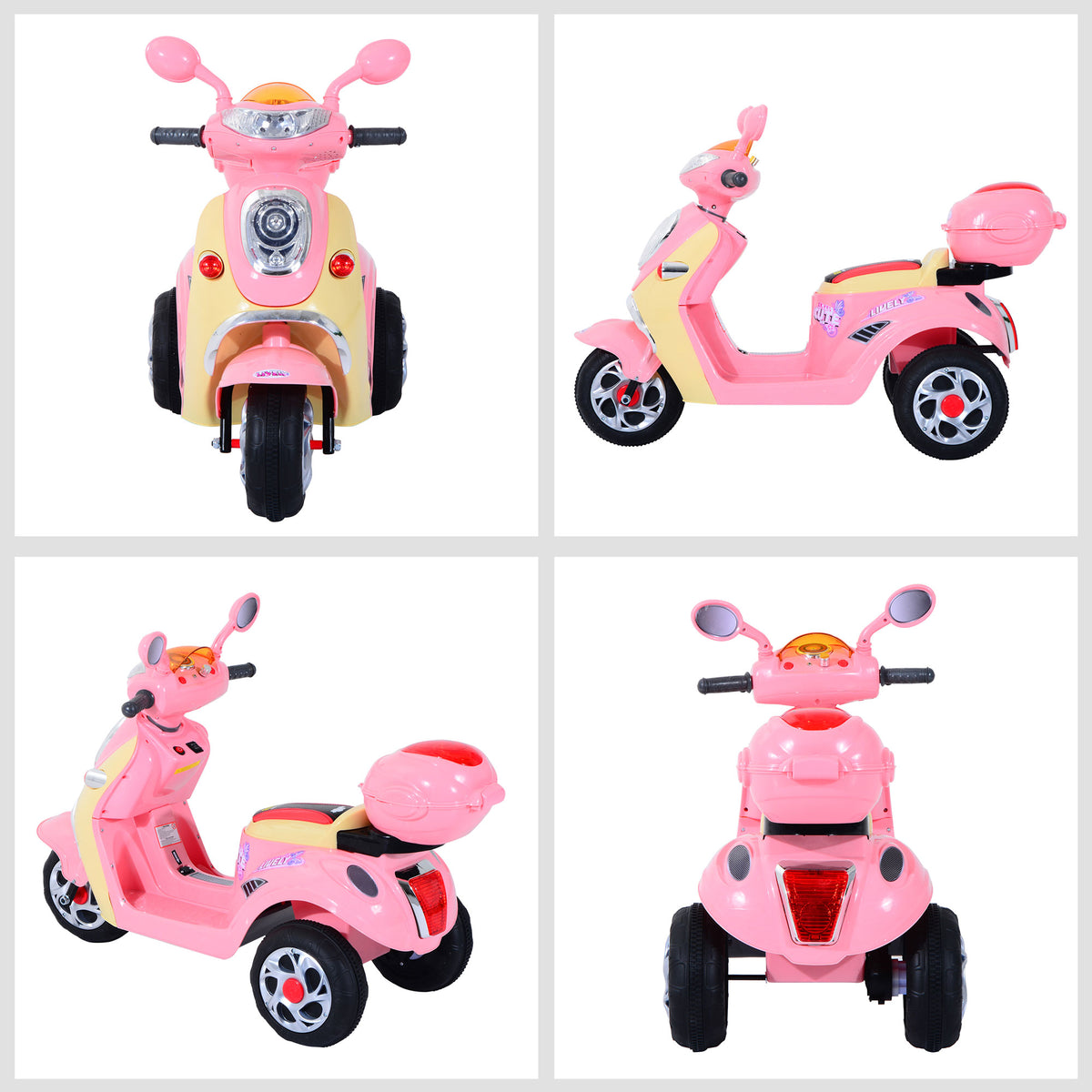 ® Scooter électrique pour Enfant 3 Ans 6 V Métal + polypropylène 108 x 51 x 75 cm Rose/Blanc