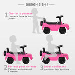 Camion porteur Enfants véhicule à pousser licence Mercedes Benz 12-36 Mois Coffre klaxon phares Rose