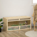 Terrario in legno OSB per rettili con porta scorrevole in vetro - 100 x 47 x 47 cm naturale