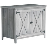 Armoire de jardin en bois, placard de jardin en bois avec étagères et double portes, 110 x 60 x 88,5 cm, gris clair
