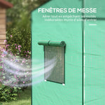 Serra da giardino a parete con 1 porta avvolgibile, telo in PE rinforzato, 2 finestre, dim. 196L x 77l x 197/178A cm