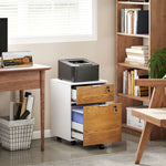 Caisson de bureau, meuble de rangement 2 tiroirs 2 barres pour dossier suspendu, verrouillable avec 2 clés 42x40x60 cm
