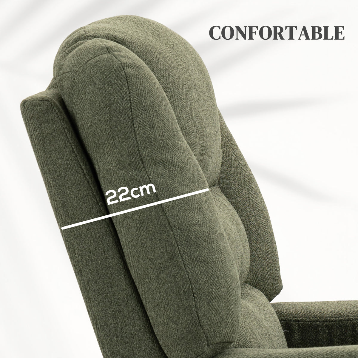 Fauteuil releveur relax électrique, fonction massage et chaleur, inclinaison réglable, repose-pied, télécommandes, vert
