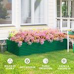 Jardinière surélevée galvanisée rectangulaire pour l'extérieur - fond ouvert - 240 x 120 x 60cm, vert