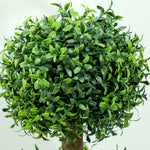 2er-Set künstliche Buchsbaum-Topiary-Bäume, 101,6 cm, 3 Kugeln, künstliche Pflanze aus PE, grün, mit Topf für innen und außen