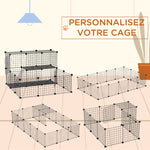 Enclos pour petits animaux parc pour chiot clôture pour animaux domestiques modulable DIY105 x 105 x 70 cm noir