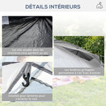 Tente de camping familiale 4 personnes dôme 2 chambres 1 séjour et 1 auvent anti-UV Imperméable 2000 mm multicolore