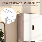 Armoire 2 portes, armoire moderne avec 3 tiroirs et tringle de suspension pour chambre à coucher, marron