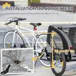 Rimorchio per bici per cani con finestre in rete, catarifrangenti e bandierina di sicurezza 140 x 71 x 83 cm nero